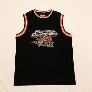 Harley Davidson Racing Team Youth Size M  10-12 Embroidered Tank Top Jersey